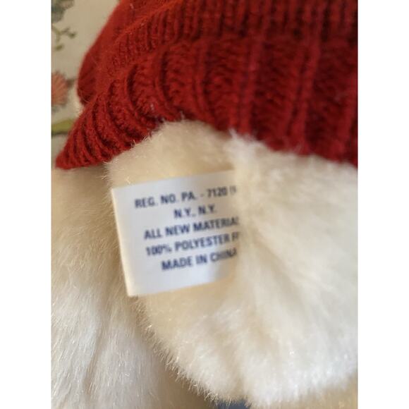 VTG Ralph Lauren Polo 1999 Winter White Bear Plush Red Snowflake Sweater Xmas - Picture 5 of 5